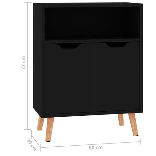 Skænk 60x30x72 cm konstrueret træ sort