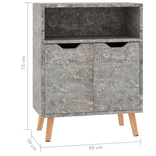 Skænk 60x30x72 cm konstrueret træ betongrå