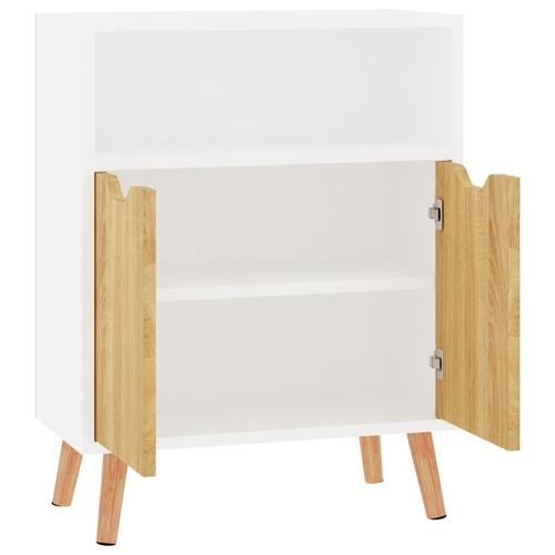 Skænk 60x30x72 cm konstrueret træ hvid og sonoma-eg