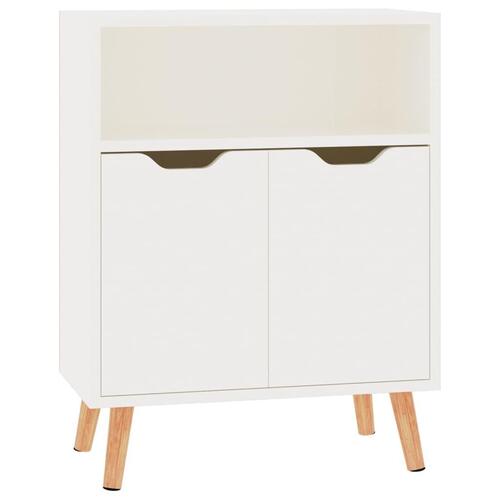 Skænk 60x30x72 cm konstrueret træ hvid højglans