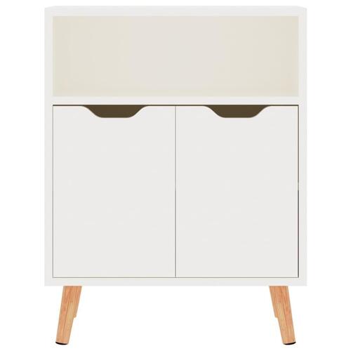 Skænk 60x30x72 cm konstrueret træ hvid højglans