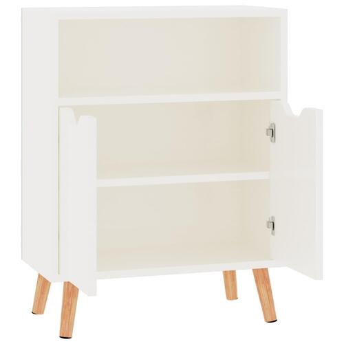 Skænk 60x30x72 cm konstrueret træ hvid højglans