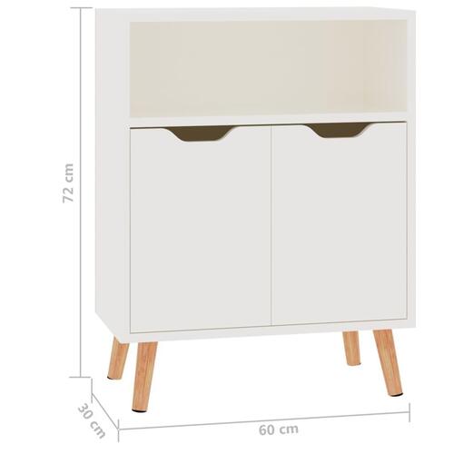 Skænk 60x30x72 cm konstrueret træ hvid højglans