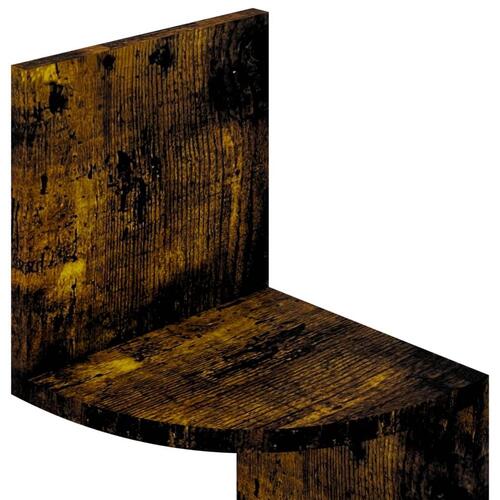 Væghængt hjørnehylde 19x19x123 cm konstrueret træ røget eg