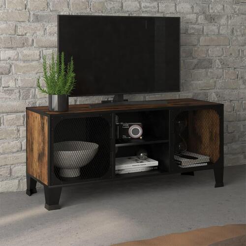 Tv-skab 105x36x47 cm meal og MDF rustikbrun