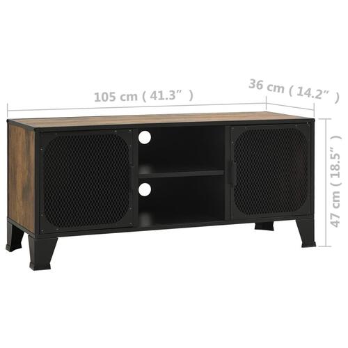 Tv-skab 105x36x47 cm meal og MDF rustikbrun