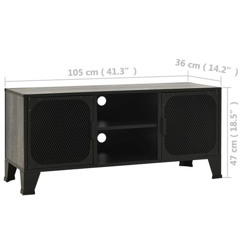 Tv-skab 105x36x47 cm metal og MDF grå