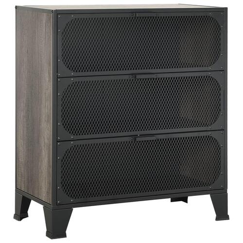 Opbevaringsskab 72x36x82 cm metal og MDF grå