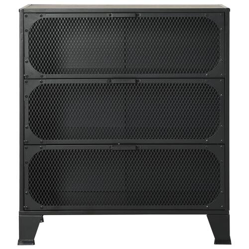 Opbevaringsskab 72x36x82 cm metal og MDF grå