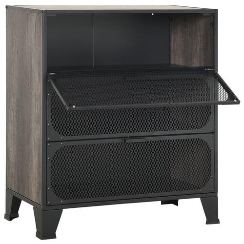 Opbevaringsskab 72x36x82 cm metal og MDF grå