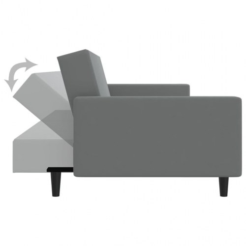 2-personers sovesofa fløjl lysegrå