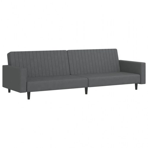 2-personers sovesofa fløjl mørkegrå