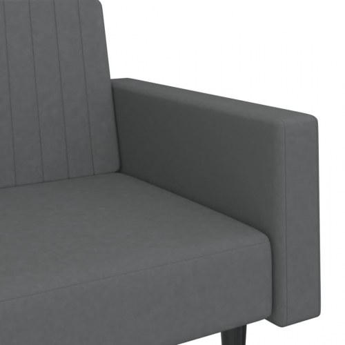 2-personers sovesofa fløjl mørkegrå