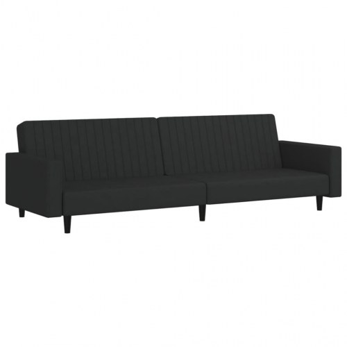 2-personers sovesofa fløjl sort