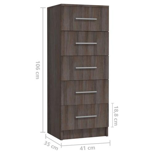 Høj kommode 41x35x106 cm konstrueret træ sonoma-eg
