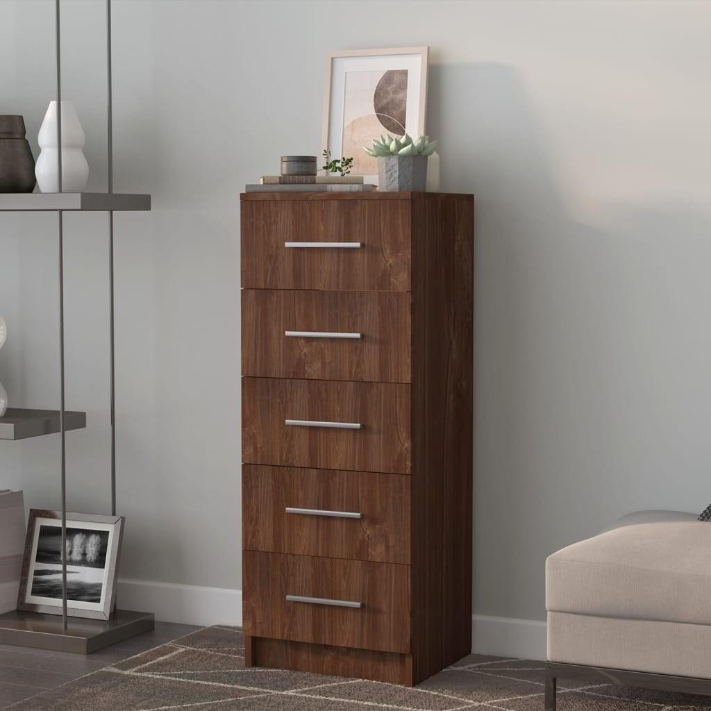 Høj kommode 41x35x106 cm spånplade brun egetræsfarve