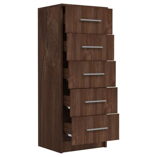 Høj kommode 41x35x106 cm spånplade brun egetræsfarve
