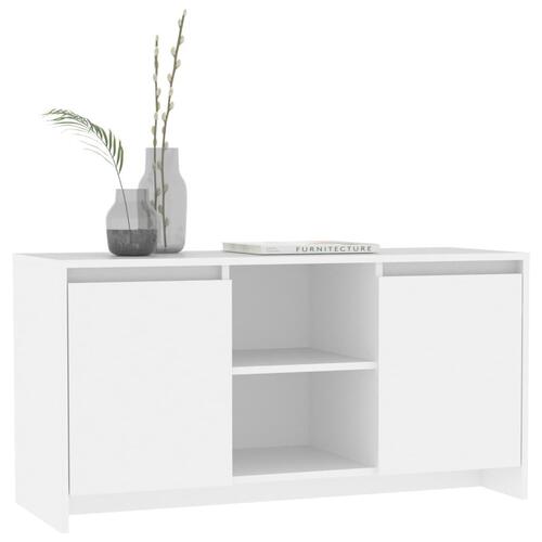 Tv-bord 102x37,5x52,5 cm konstrueret træ hvid