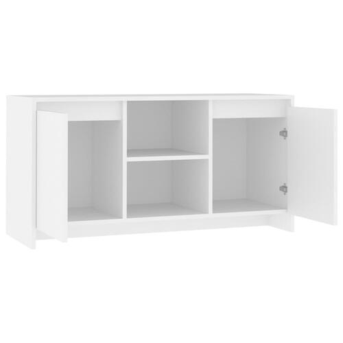 Tv-bord 102x37,5x52,5 cm konstrueret træ hvid