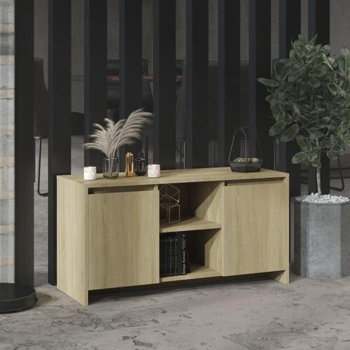 Tv-bord 102x37,5x52,5 cm konstrueret træ sonoma-eg