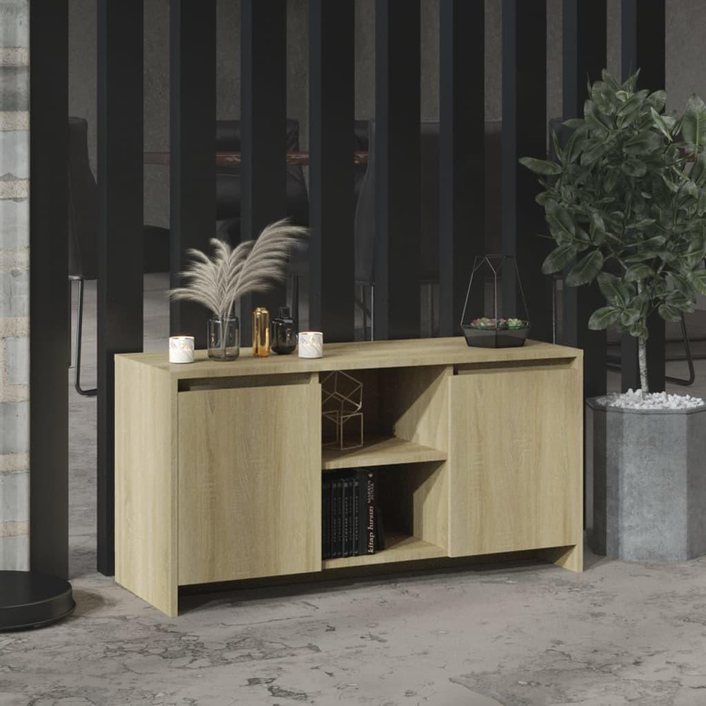 Tv-bord 102x37,5x52,5 cm konstrueret træ sonoma-eg