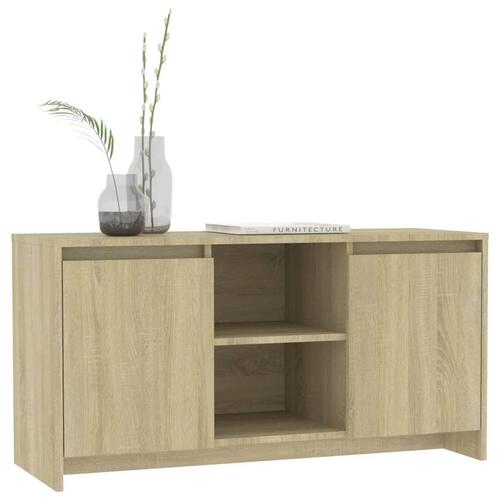Tv-bord 102x37,5x52,5 cm konstrueret træ sonoma-eg