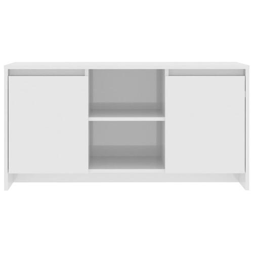 Tv-bord 102x37,5x52,5 cm konstrueret træ hvid højglans