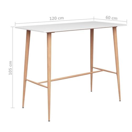 Barbord 120x60x105 cm hvid