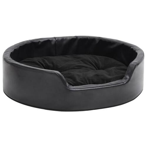 Hundekurv 69x59x19 cm plys og kunstlæder sort