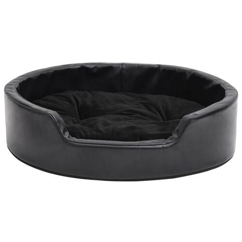 Hundekurv 69x59x19 cm plys og kunstlæder sort