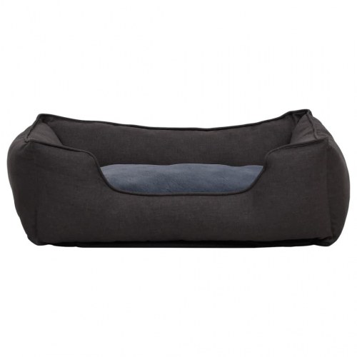 Hundekurv 65x50x20 cm hør-look fleece mørkegrå