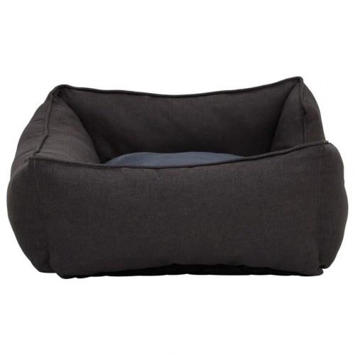 Hundekurv 65x50x20 cm hør-look fleece mørkegrå