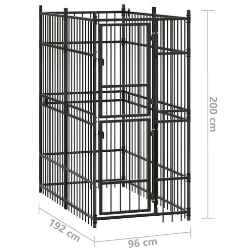 Udendørs hundebur 1,84 m² stål