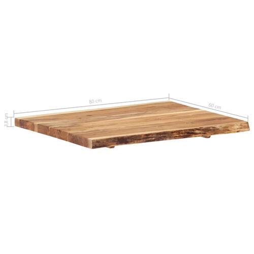 Bordplade 80x(50-60)x3,8 cm massivt akacietræ