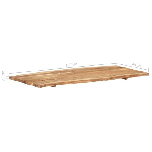 Bordplade 118x(50-60)x2,5 cm massivt akacietræ