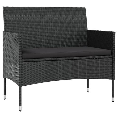 Loungesæt til haven 8 dele med hynder polyrattan sort