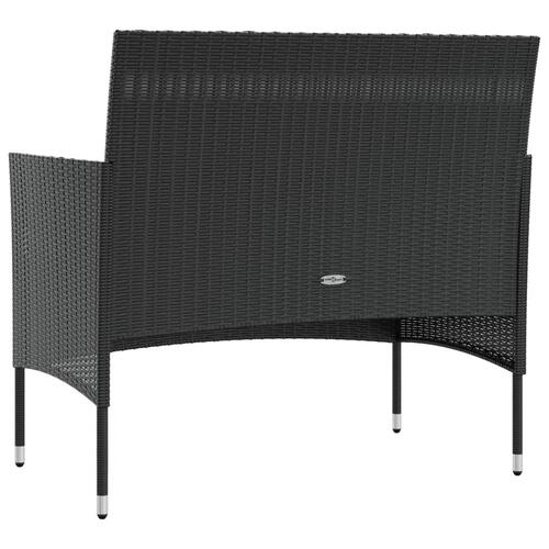 Loungesæt til haven 8 dele med hynder polyrattan sort