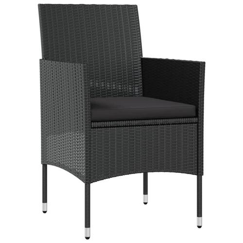 Loungesæt til haven 8 dele med hynder polyrattan sort