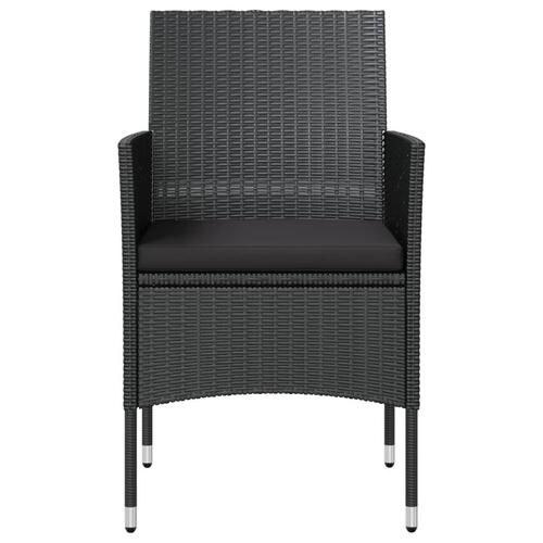 Loungesæt til haven 8 dele med hynder polyrattan sort