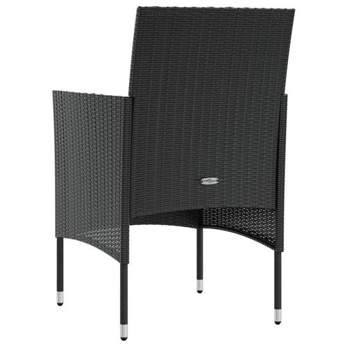 Loungesæt til haven 8 dele med hynder polyrattan sort