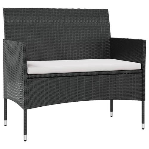 Loungesæt til haven 8 dele med hynder polyrattan sort