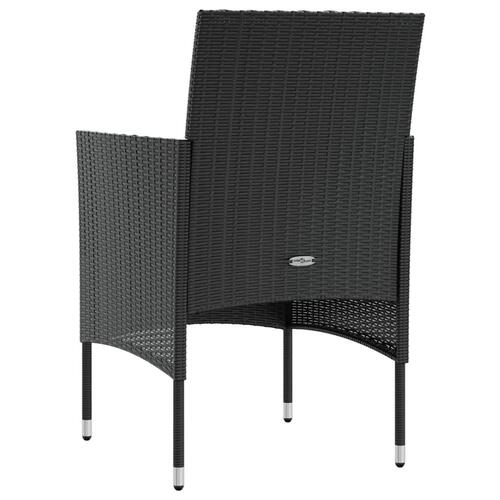 Loungesæt til haven 8 dele med hynder polyrattan sort
