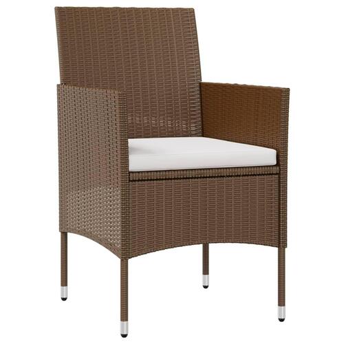 Loungesæt til haven 8 dele med hynder polyrattan brun