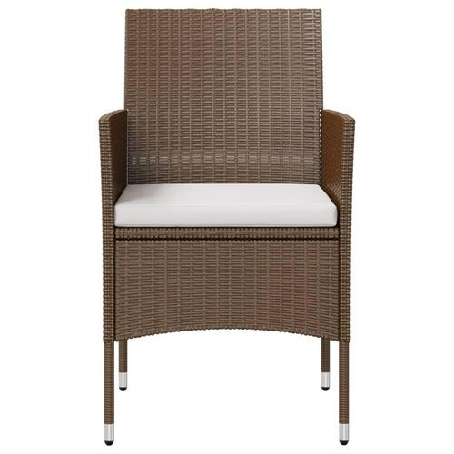 Loungesæt til haven 8 dele med hynder polyrattan brun