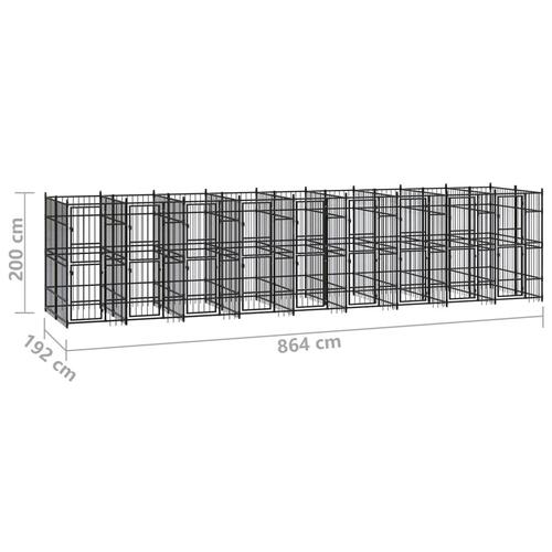 Udendørs hundeløbegård 16,59 m² stål
