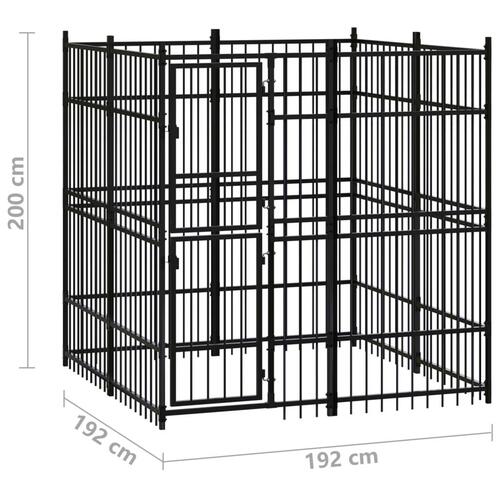 Udendørs hundeløbegård 3,69 m² stål