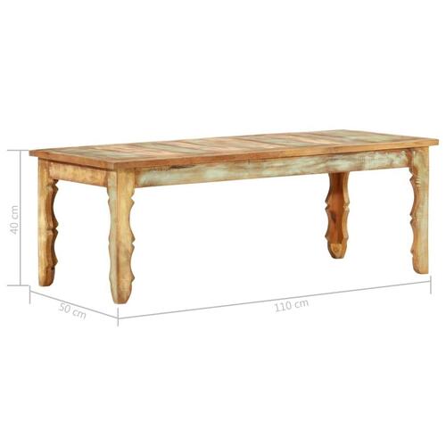 Sofabord 110x50x40 cm massivt genbrugstræ