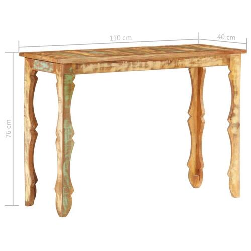 Konsolbord 110 x 40 x 76 cm massivt genbrugstræ