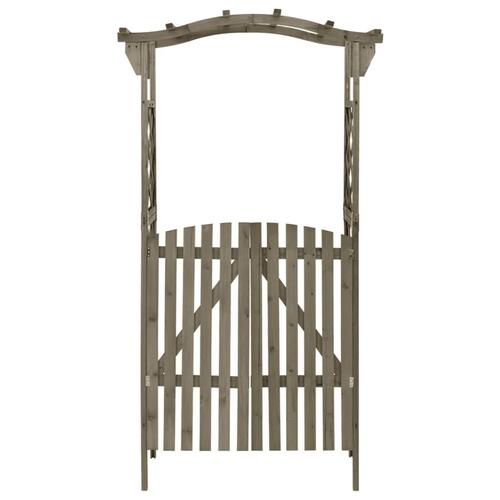 Pergola med låge 116x40x204 cm massivt grantræ grå