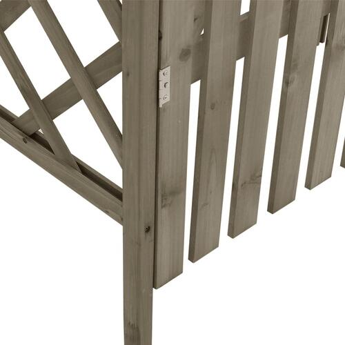 Pergola med låge 116x40x204 cm massivt grantræ grå